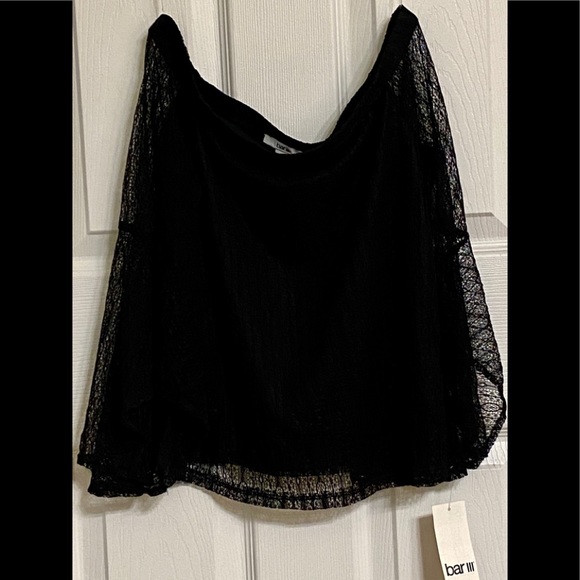 Bar III Black Long Sleeve Sexy Lace Blouse Flowy Sleeves Nylon Spandex XS - Picture 4 of 10